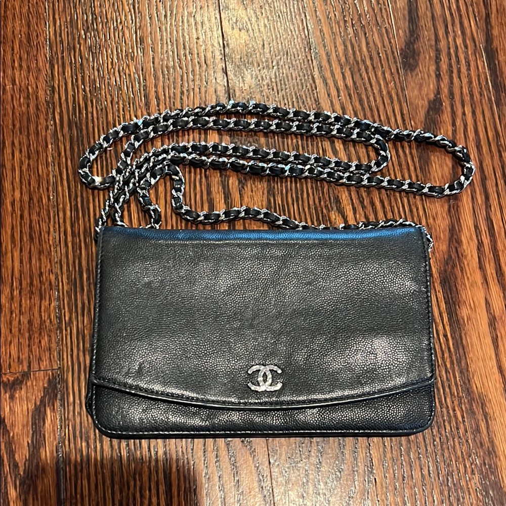 CHANEL Black Crossbody Bag with Iconic CC Logo